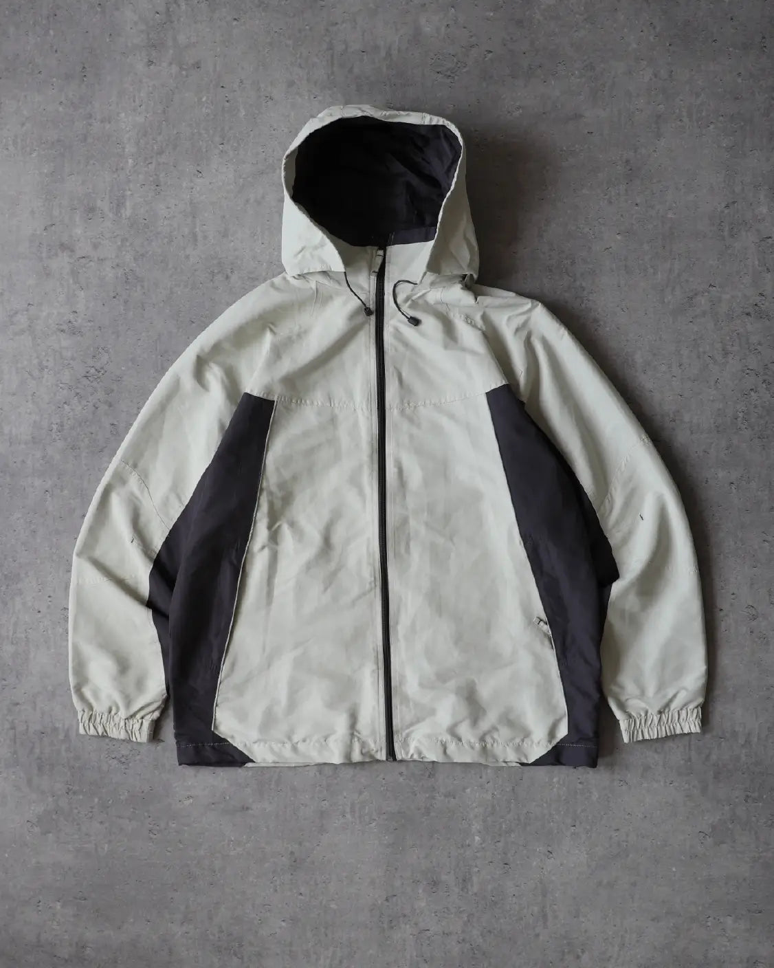 Vintage 1990s Two Panel Windbreaker - Cream/Dark Grey