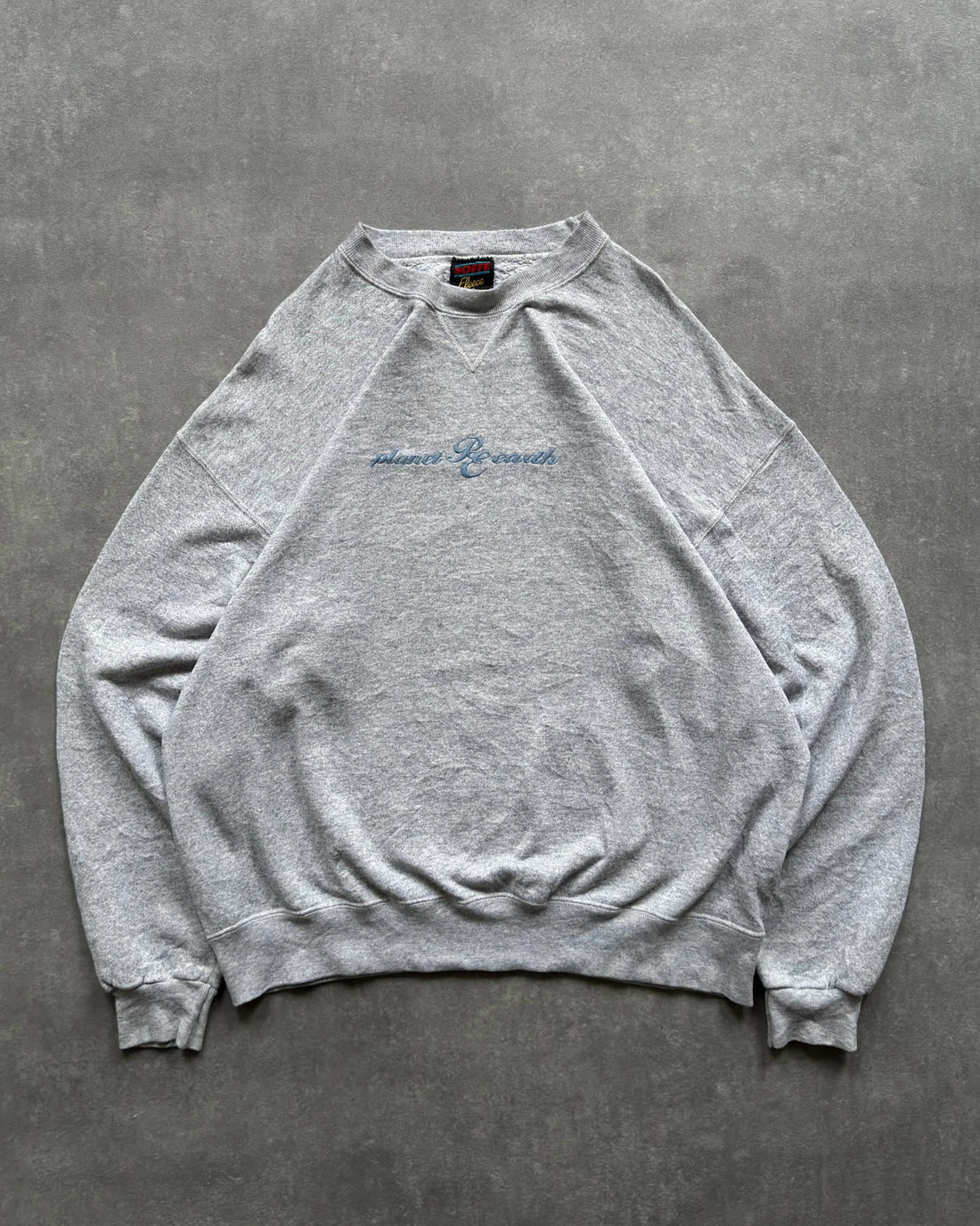 PLANET EARTH CREWNECK GREY - VINTAGE CREWNECK - VINTAGE SWEATSHIRT