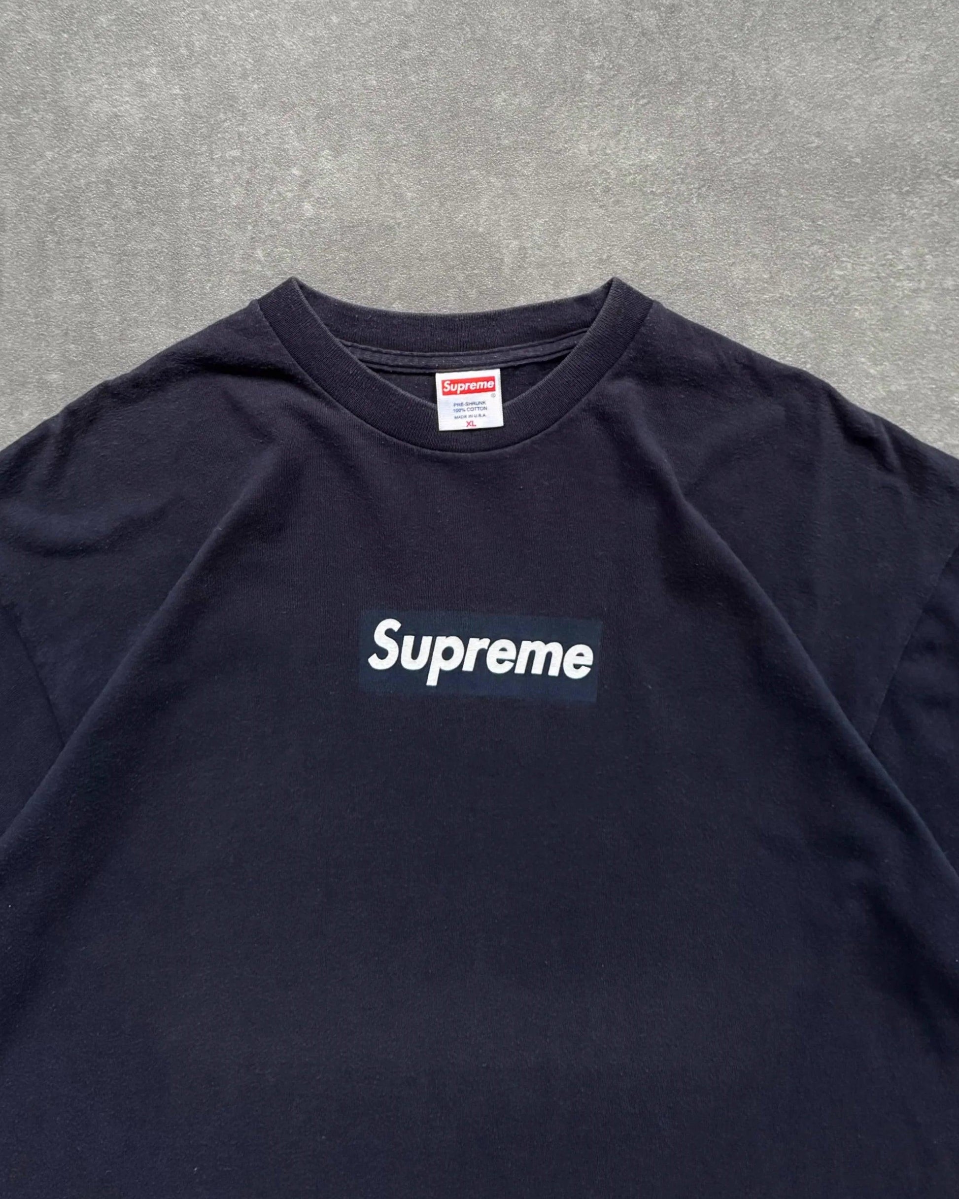 Vintage Supreme Box Logo Tee Dark Navy UNMARKET