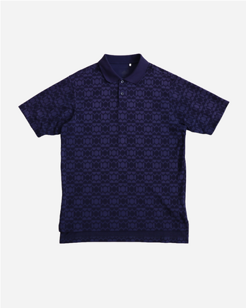 Vintage Adidas Jacquard Polo - Dark Blue | UNMARKET