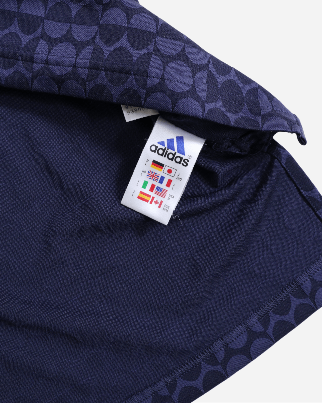 Vintage Adidas Jacquard Polo - Dark Blue | UNMARKET