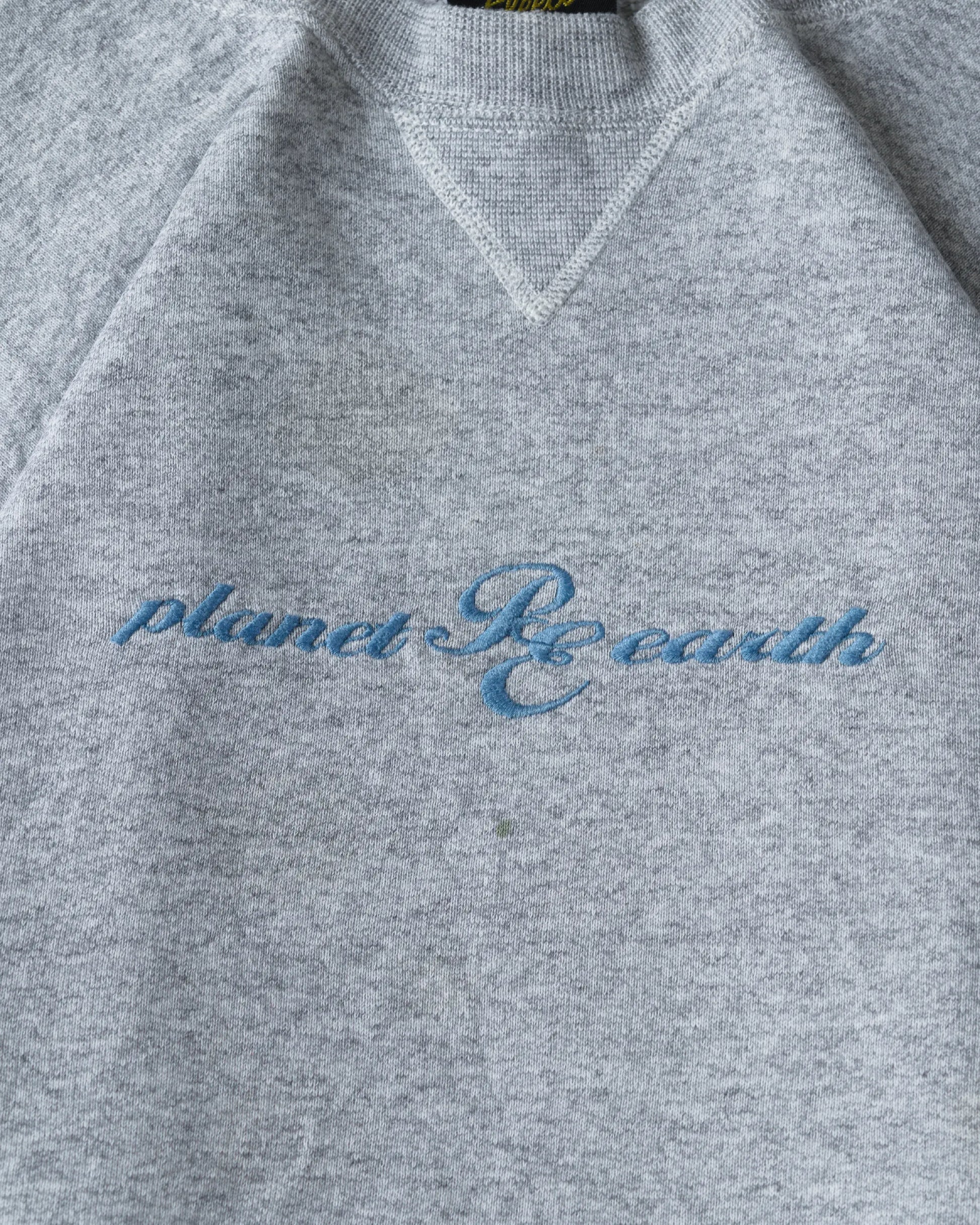 PLANET EARTH CREWNECK GREY - VINTAGE CREWNECK - VINTAGE SWEATSHIRT